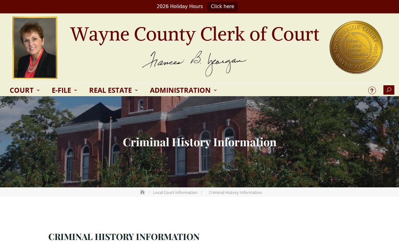 Wayne County criminal docket disposition information