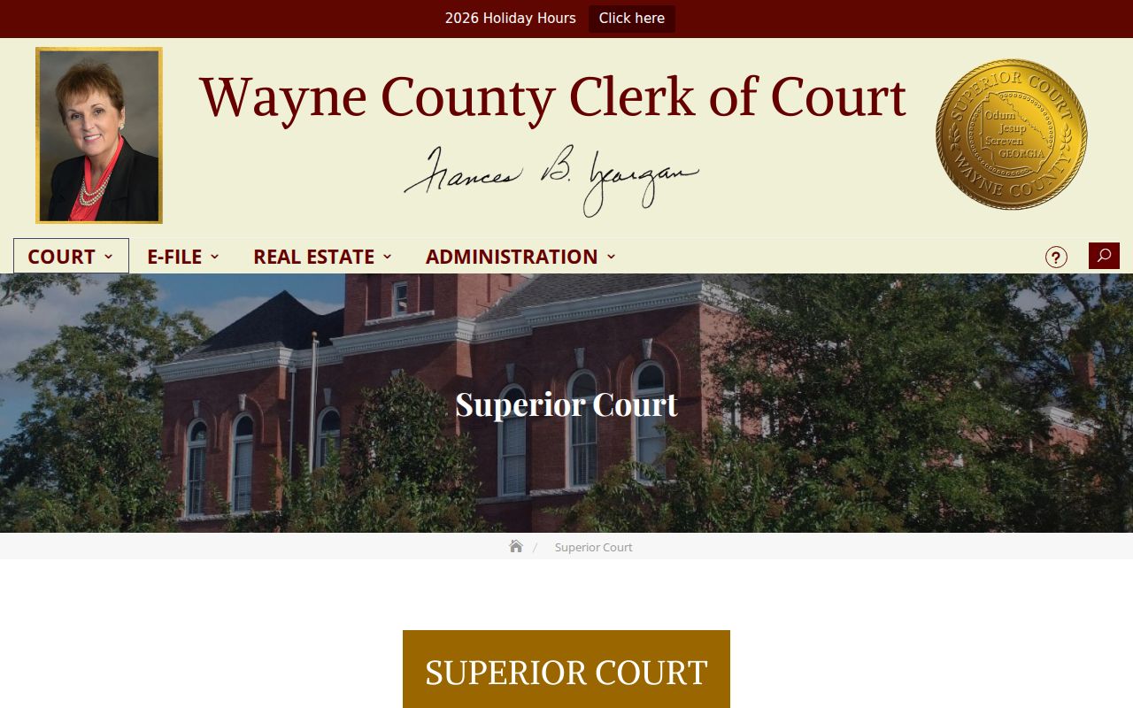Wayne County Superior Court docket jurisdiction