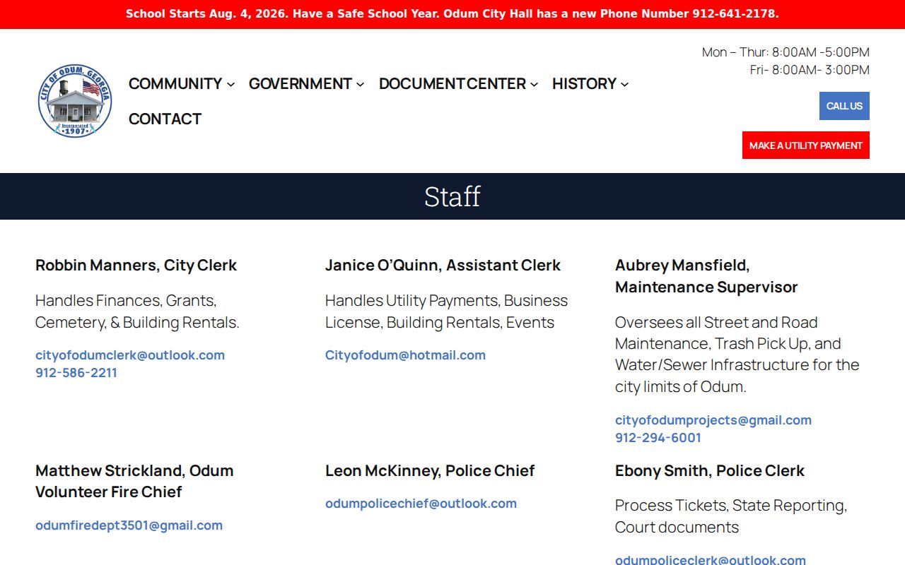 Wayne County traffic court records duties on Odum staff page
